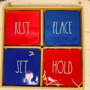 4-Rae Dunn Coaster Set